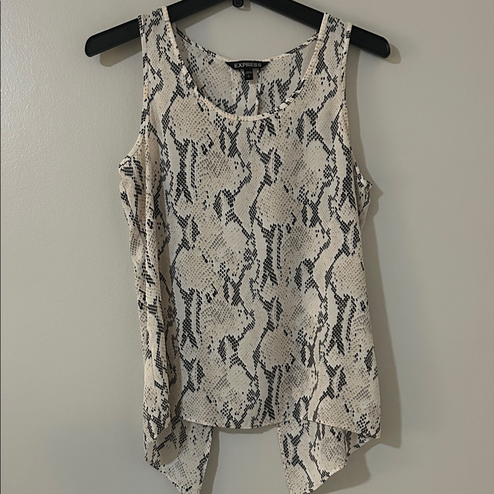 Express Black and Cream Snake Print Tank Top